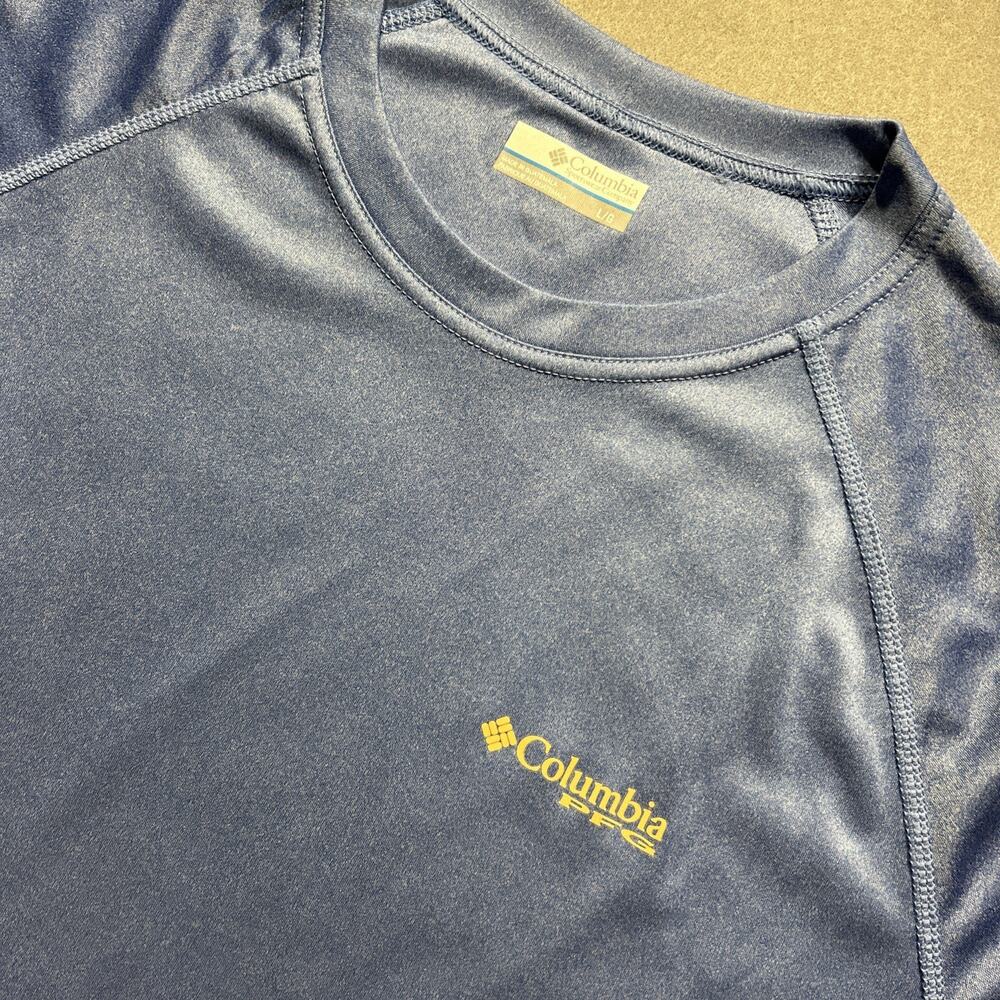 Columbia PFG Base Layer T-Shirt Men's Large Blue Lightweight L/S